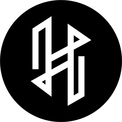 HomescapeKC H monogram, white on black